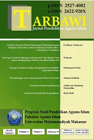 					View Vol. 11 No. 01 (2026): TARBAWI: JURNAL PENDIDIKAN AGAMA ISLAM (ON PROSES)
				